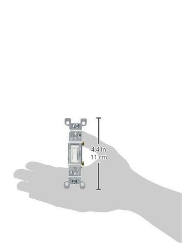 Leviton 1451-WCP 15-Amp, 120-Volt, Toggle Framed Single-Pole AC Quiet Switch, Residential Grade, Non-Grounding, White