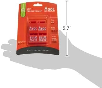 S.O.L. Survive Outdoors Longer Slim Rescue Howler Whistle (2-Count), Orange, Model:AD0010