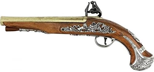 DX1228 Denix 1748 English Flintlock Pistol Non-Firing Replica George Washington's Signature Collector's Model