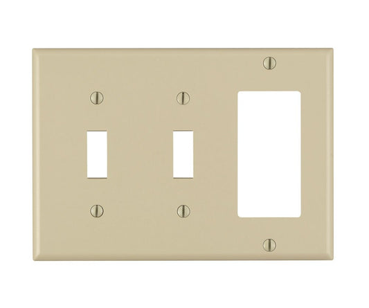 Leviton 80421-W 2-Toggle 1-Decora/GFCI Device Combination Wallplate