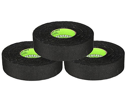 Renfrew, 1" Cloth Hockey Tape, (18m, Black XT, 3pk)