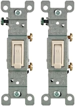 Leviton 1451-WCP 15-Amp, 120-Volt, Toggle Framed Single-Pole AC Quiet Switch, Residential Grade, Non-Grounding, White