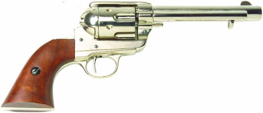 Denix Old West Frontier Replica Nickel Revolver Non Firing Gun
