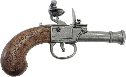 Denix Replica Colonial Pocket Flintlock Pistol Non Firing Gun, Gray