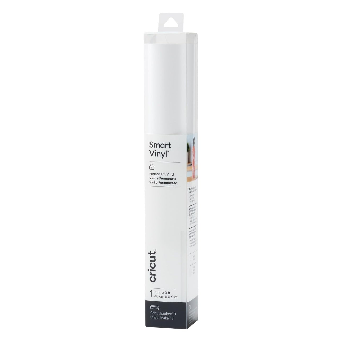 Cricut Smart Permanent Vinyl, White - 3ft Roll (13'x36') Adhesive Craft Vinyl - Matless cutting for cuts up to 12ft with Maker 3 / Explore 3 Machines