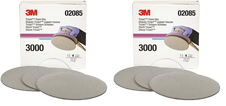 3M Trizact Hookit Foam Disc, 02087, 3 in, P3000, 15 discs per carton