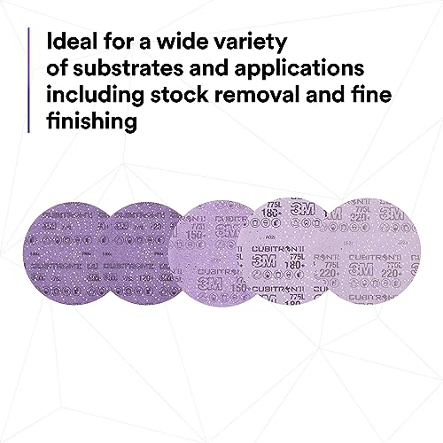 3M Xtract Cubitron II Hookit Clean Sanding Film Disc 775L, 5 in, 15 Piece Multi-Pack Hook and Loop S