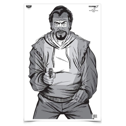 Birchwood Casey 23" x 35" Eze-Scorer Bad Guy Shoot-Up Brilliant White Paper Training Targets for Indoor and Outdoor Use