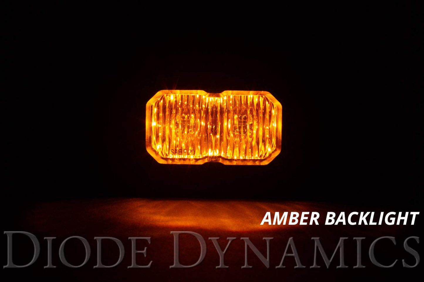 Diode Dynamics SSC2 SAE Yellow Sport Standard LED Pod (pair), Combo w/Amber Backlight