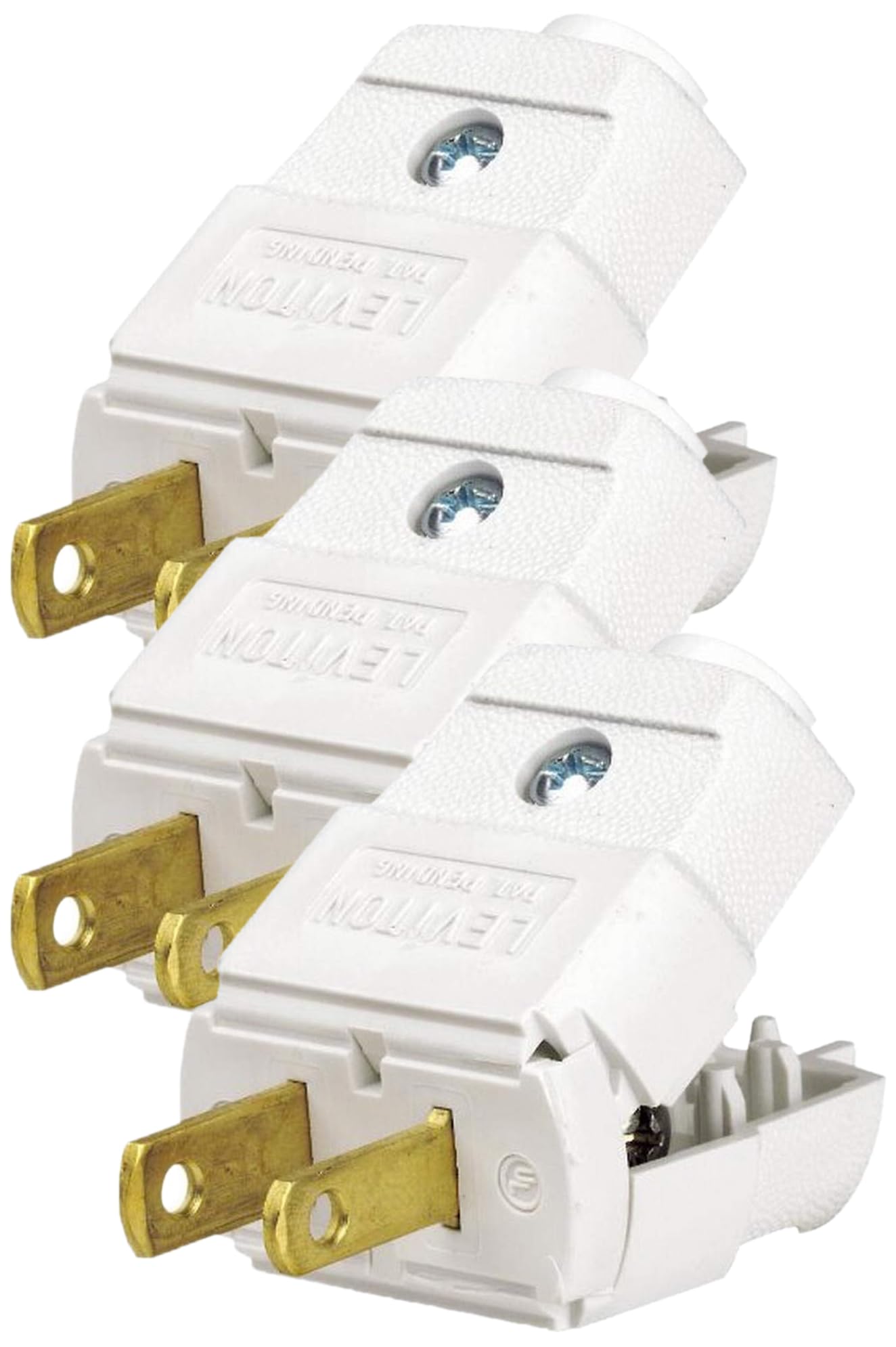 Leviton 101-WP 15 Amp, 125 Volt, NEMA 1-15P, 2P, 2W, Plug, Straight Blade, Residential Grade, Polarized, Non-Grounding, White