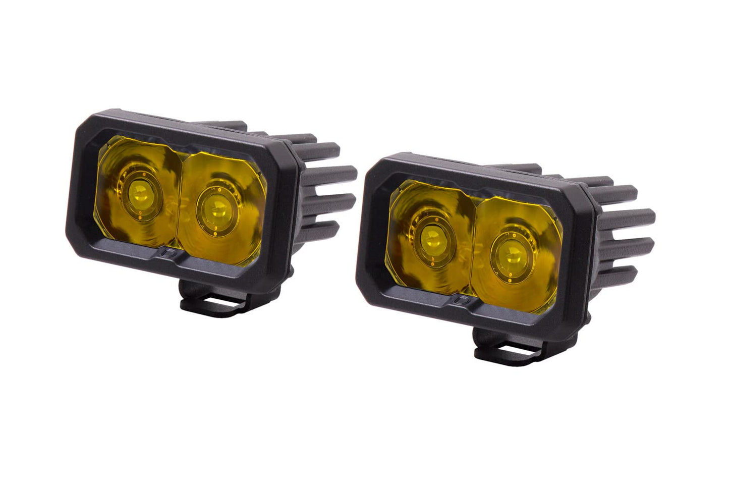 Diode Dynamics SSC2 SAE Yellow Sport Standard LED Pod (pair), Combo w/Amber Backlight