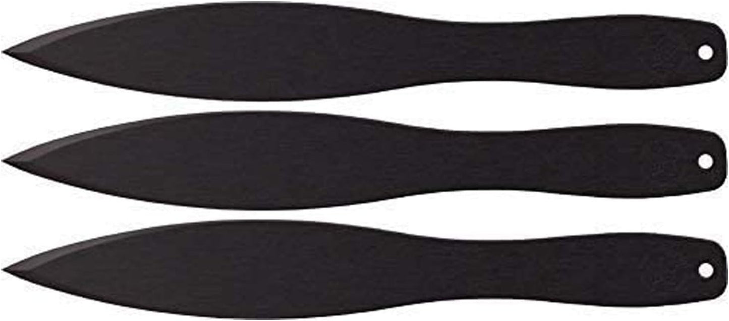 Cold Steel 12 Inch Long Black Carbon Steel Professional Throwing Knives (3 Pack)