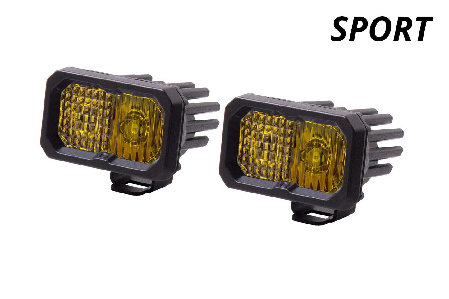 Diode Dynamics SSC2 SAE Yellow Sport Standard LED Pod (pair), Combo w/Amber Backlight