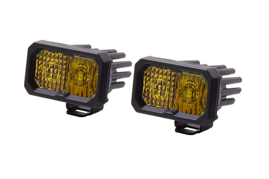 Diode Dynamics SSC2 SAE Yellow Sport Standard LED Pod (pair), Combo w/Amber Backlight