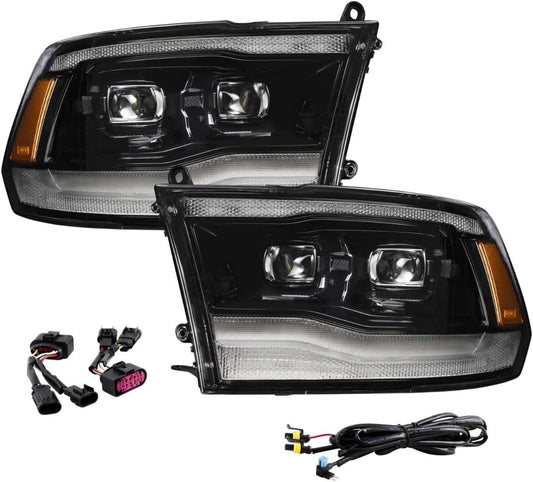 Sequential LED Projector Headlights compatible with Ram 1500 Classic 2019-2024 (pair)