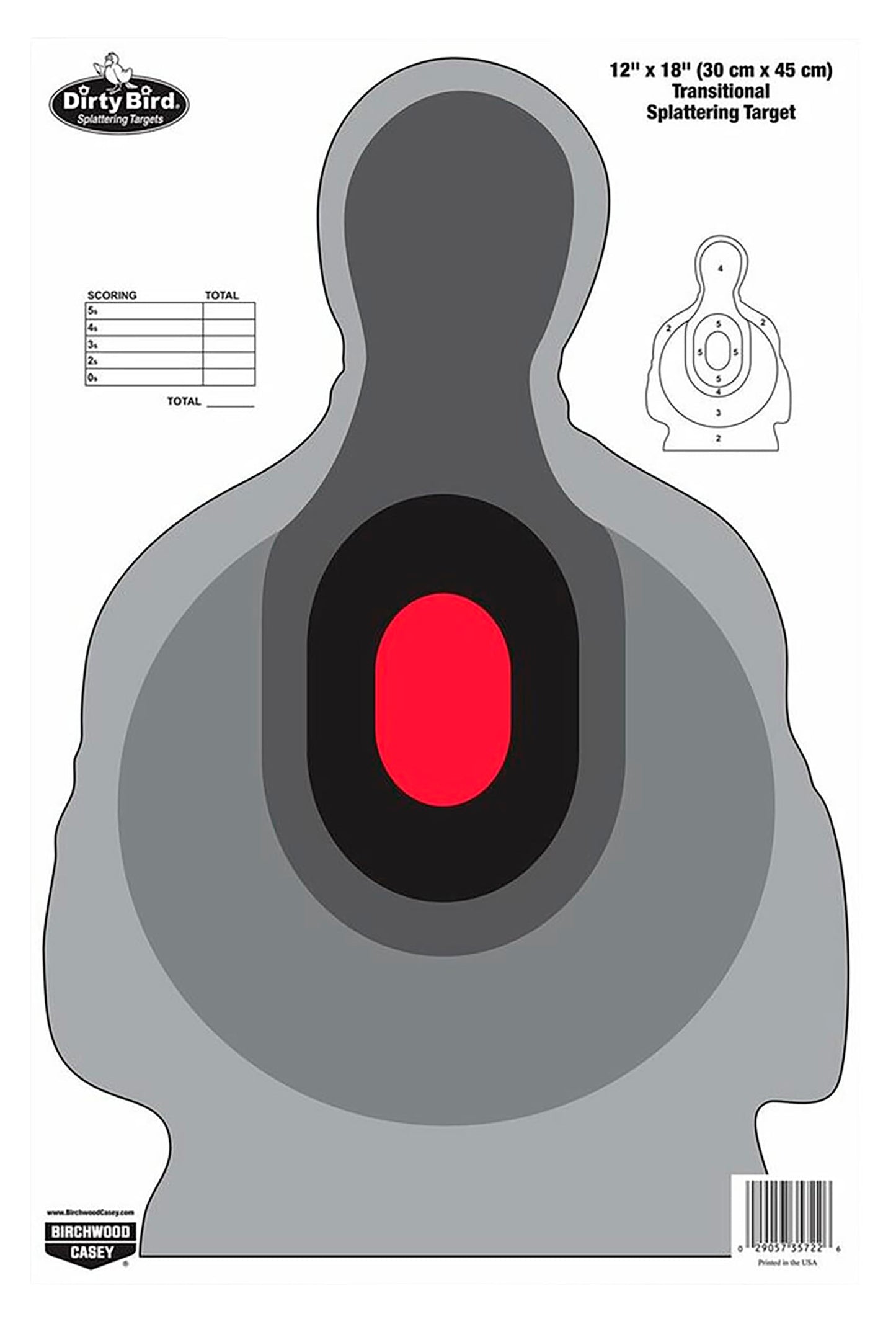 Birchwood Casey Non-Adhesive Dirty Bird 12"x18" Splattering Targets Practice Shooting for Indoor and Outdoor Use