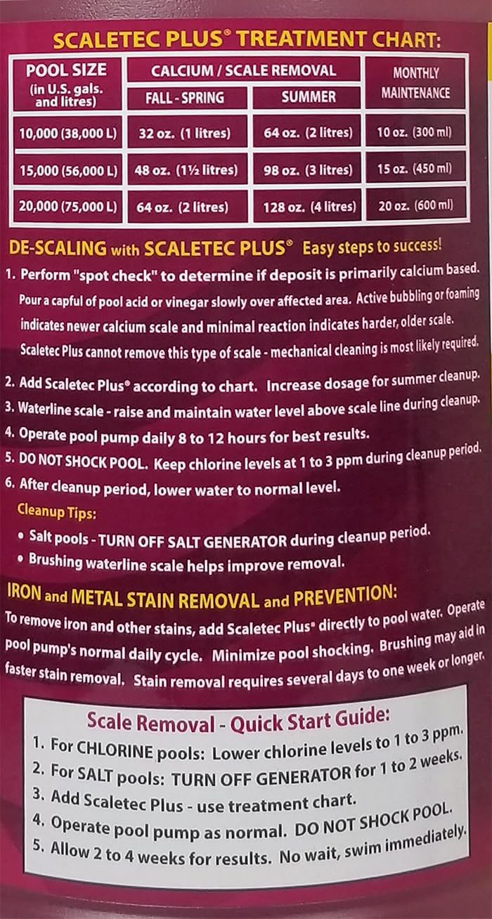 EasyCare 20064 Scaletec Plus Descaler and Stain Remover, 64 oz. Bottle