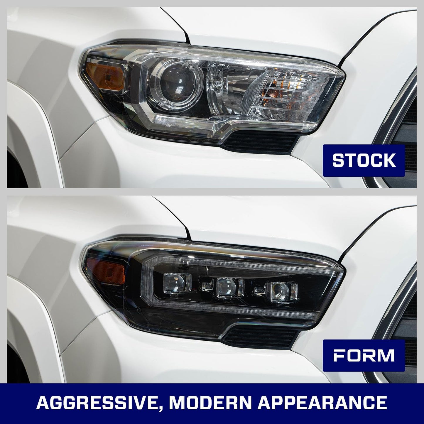 LED Headlights with Amber DRL compatible with Toyota, Tacoma 2016-2023 (pair)