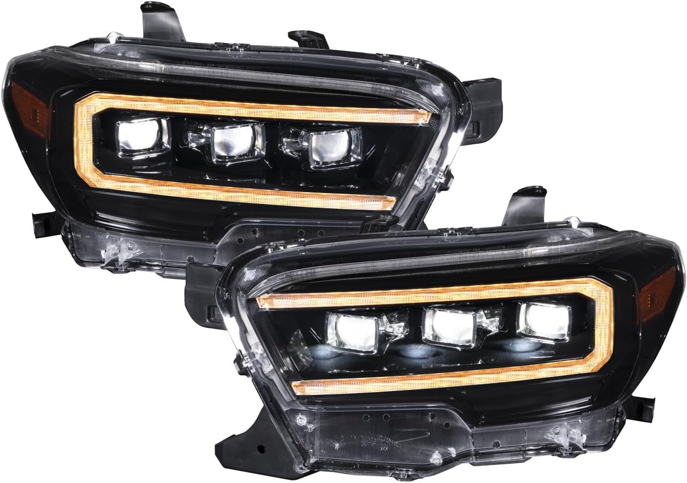 LED Headlights with Amber DRL compatible with Toyota, Tacoma 2016-2023 (pair)