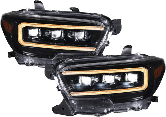 LED Headlights with Amber DRL compatible with Toyota, Tacoma 2016-2023 (pair)