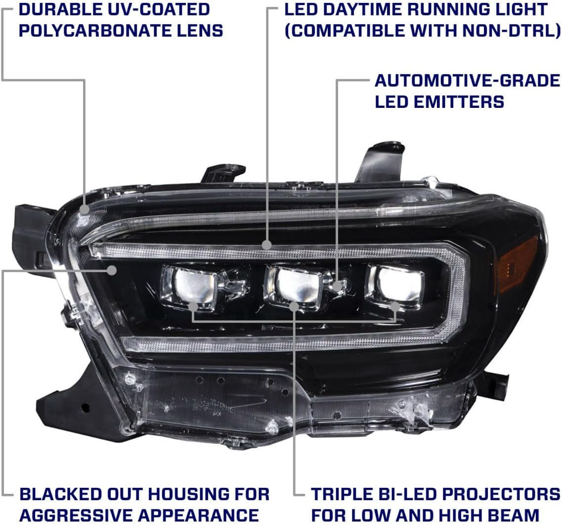LED Headlights with Selectable DRL compatible with Toyota Tacoma 2016-2023 (pair)