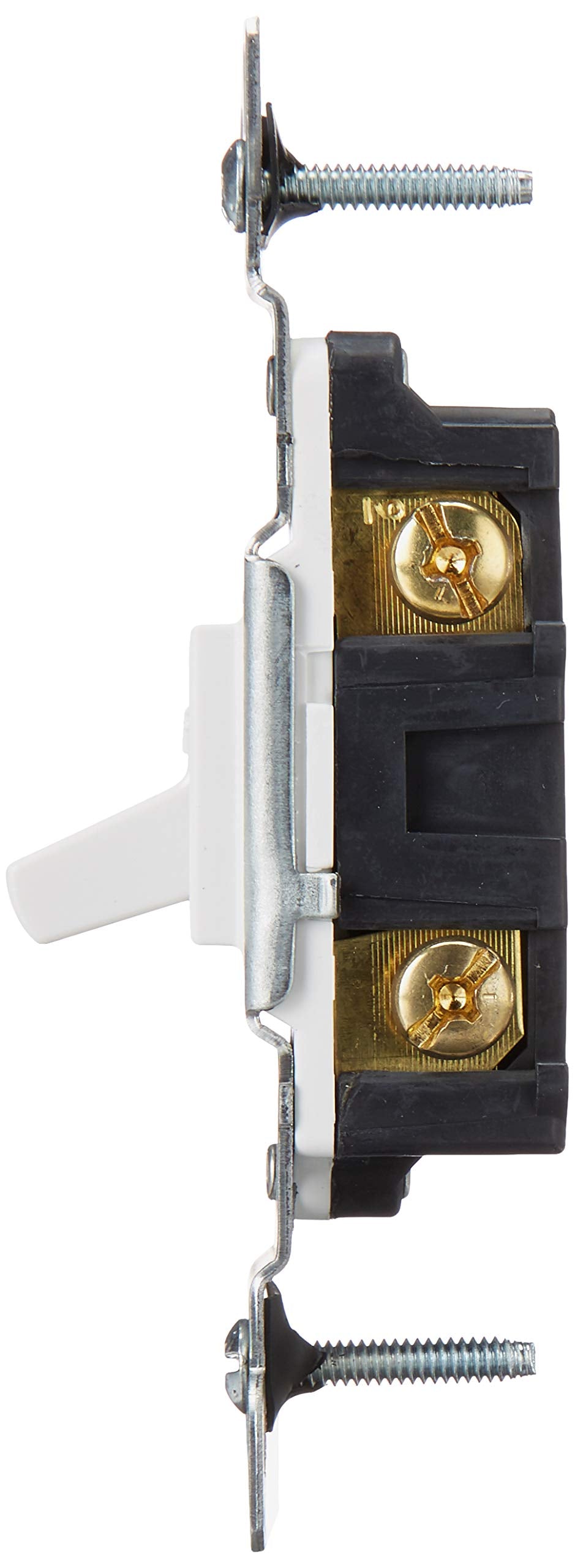 Leviton 1451-WCP 15-Amp, 120-Volt, Toggle Framed Single-Pole AC Quiet Switch, Residential Grade, Non-Grounding, White