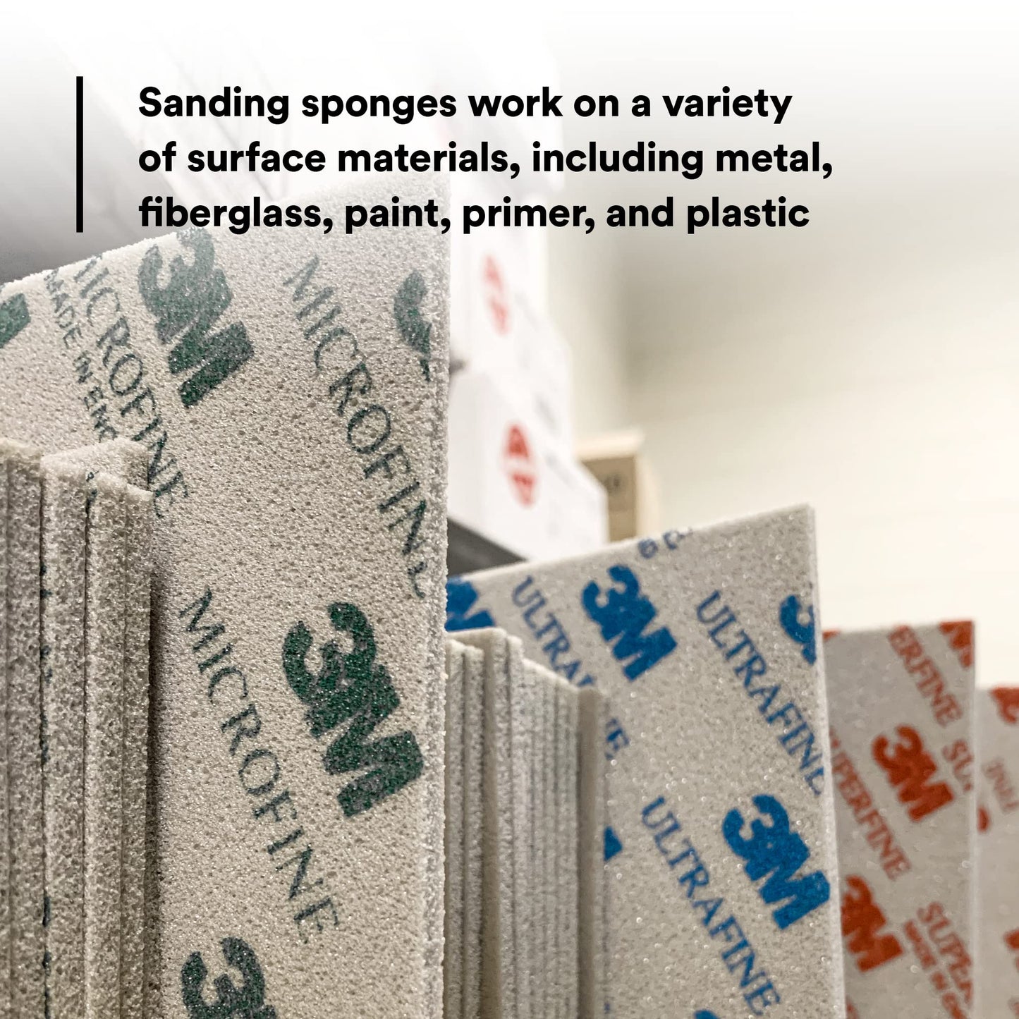 3M Softback Sanding Sponge 02604, 4 1/2 x 5 1/2 in, Fine Grit, Fast Cutting, Gray, 20 Pack
