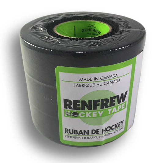 Renfrew, 1" Cloth Hockey Tape, (18m, Black XT, 3pk)