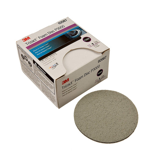 3M Trizact Hookit Foam Disc, 02087, 3 in, P3000, 15 discs per carton