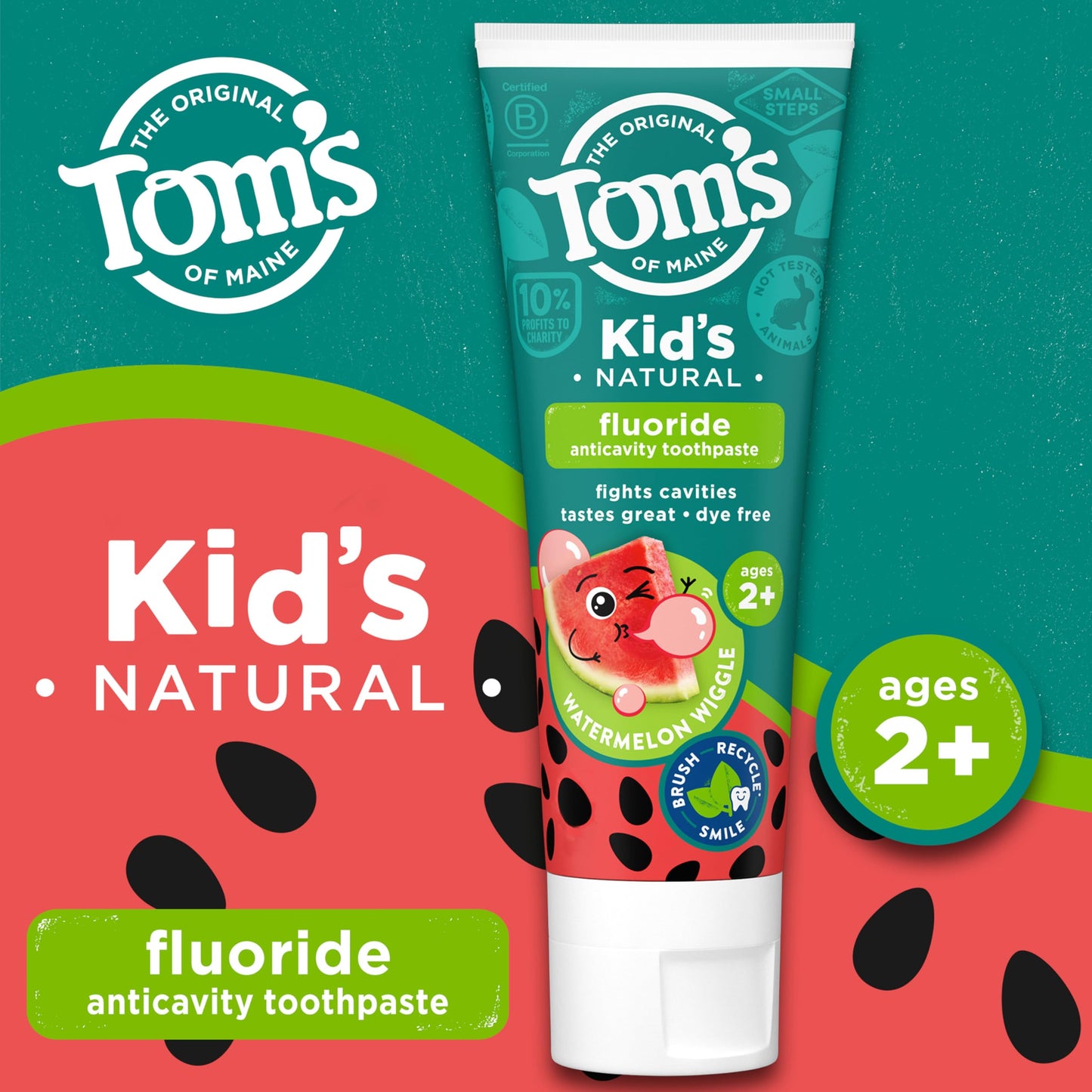 Tom's of Maine ADA Approved Fluoride Children's Toothpaste, Natural Toothpaste, Dye Free, No Artificial Preservatives, Silly Strawberry, 5.1 oz. 3-Pack (Packaging May Vary)