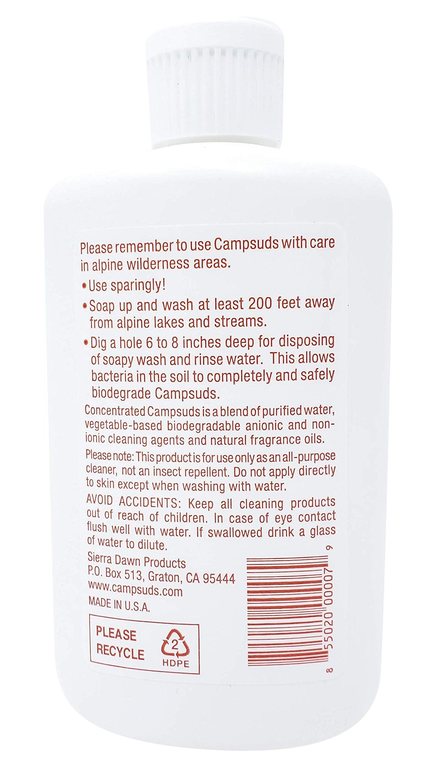 Sierra Dawn Campsuds Biodegradable Soap with Insect Deterrent Citronella, Lavender, Peppermint Oils (4 Ounce, 3 Bottles)