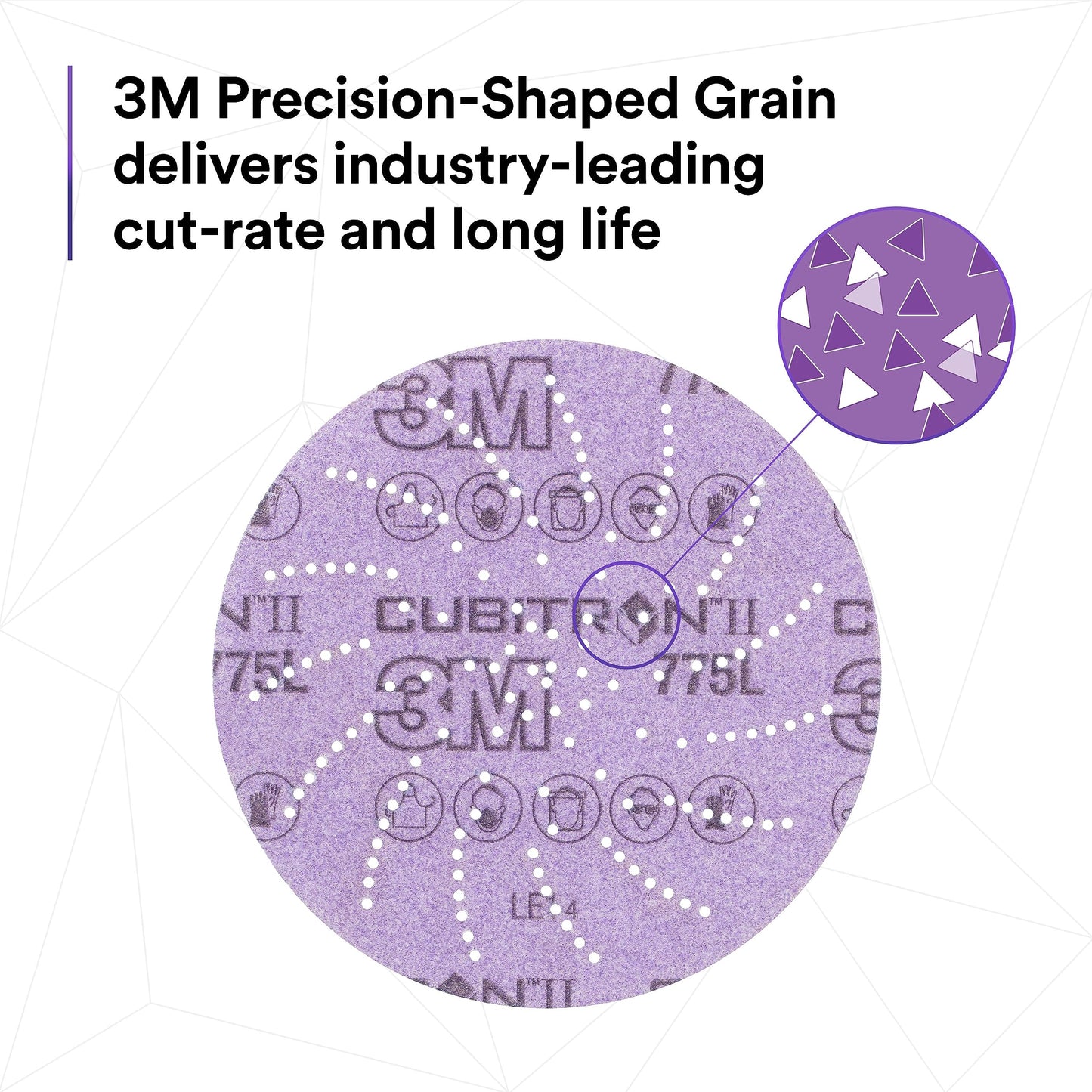 3M Xtract Cubitron II Hookit Clean Sanding Film Disc 775L, 5 in, 15 Piece Multi-Pack Hook and Loop S