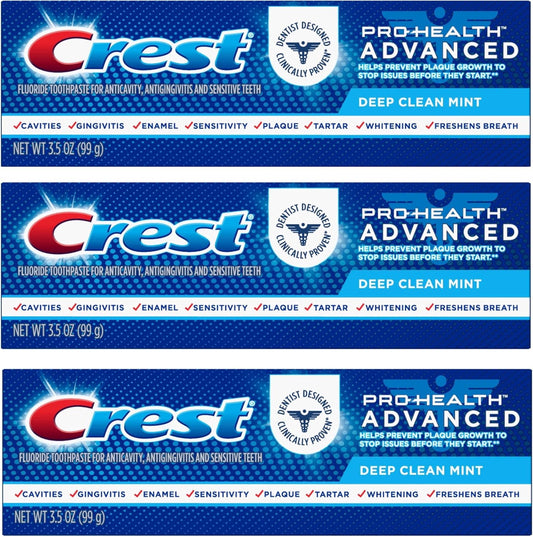 Crest Pro-Health Advanced Extra Deep Clean Mint Toothpaste3.5 oz.(Pack of 3)